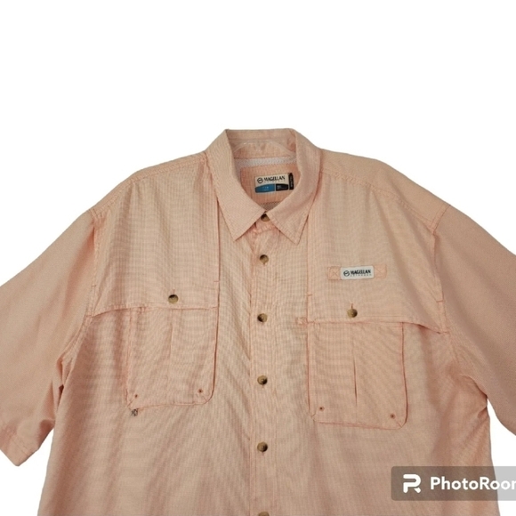 Magellan Outdoors~Men's Size 2XL~Orange Mag Wick Fishing Gear Shirt Short Sleeve - Picture 9 of 10